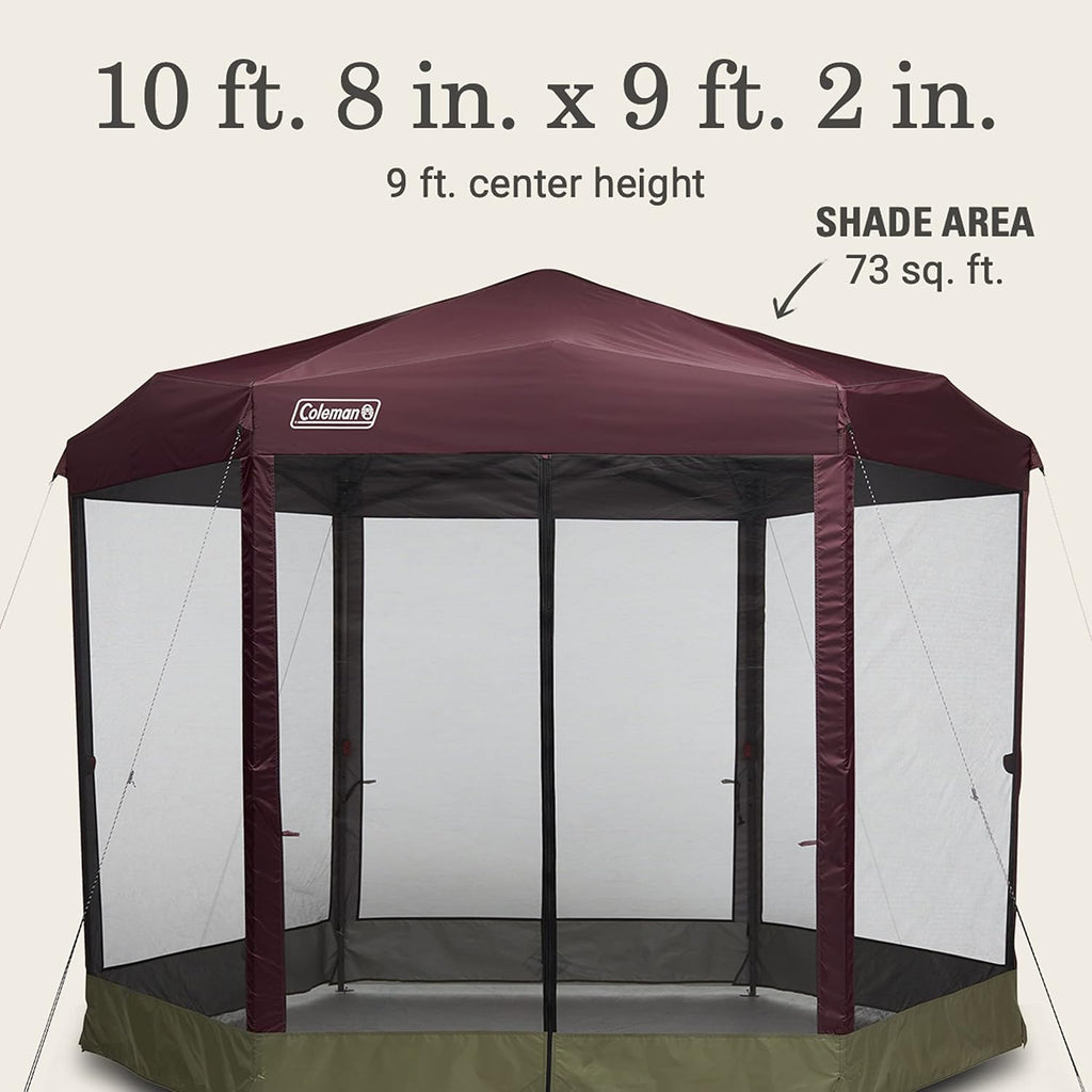 Coleman Back Home Screened Canopy Tent with Instant Setup, Outdoor Gazebo for Bug-Free Lounging, Fits Over Picnic Tables, Ideal for Parties, Events, Tailgates, Dining, & More