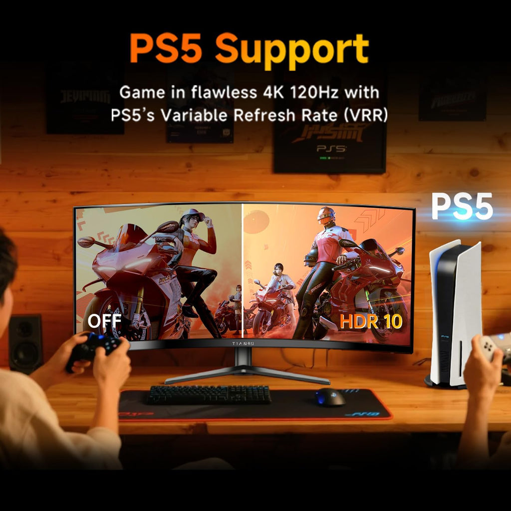 34Inch UWQHD Curved Gaming Monitor,1500R 240Hz Ultrawide Monitor,PIP/PBP,0.5ms FreeSync,125% sRGB,95% DCI-P3,Monitor with Speaker,HDMI2.1,DP1.4,VESA