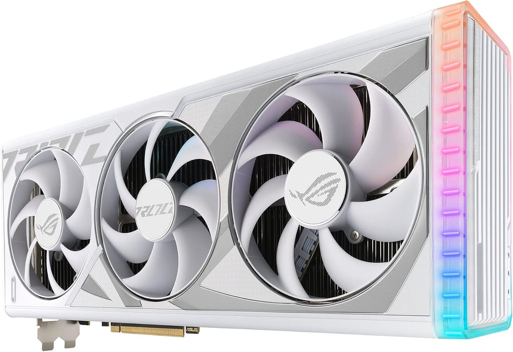 ASUS ROG Strix GeForce RTX™ 4080 Super White OC Edition Gaming Graphics Card (PCIe 4.0, 16GB GDDR6X, DLSS 3, HDMI 2.1a, DisplayPort 1.4a, Vapor Chamber, Power Sensing, Aura Sync)