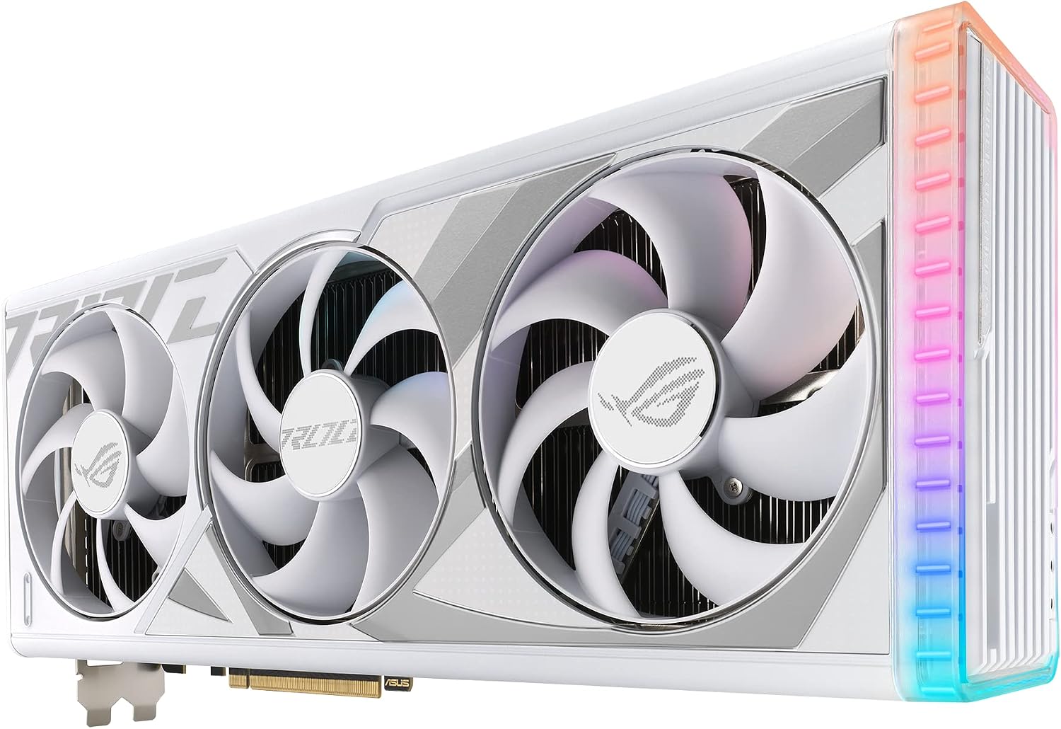 ASUS ROG Strix GeForce RTX™ 4080 Super White OC Edition Gaming Graphics Card (PCIe 4.0, 16GB GDDR6X, DLSS 3, HDMI 2.1a, DisplayPort 1.4a, Vapor Chamber, Power Sensing, Aura Sync)
