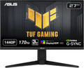 ASUS TUF Gaming VG27AQL1A 27' HDR Monitor, 1440P WQHD (2560 x 1440), 170Hz (Supports 144Hz), IPS, 1ms, G-SYNC Compatible, Extreme Low Motion Blur Sync, HDR400, 130% sRGB, Eye Care, HDMI DisplayPort