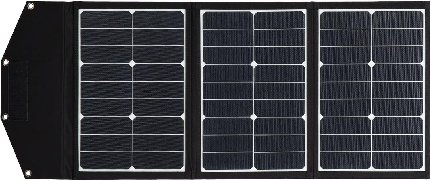 Westinghouse Portable 60W Solar Panel for Portable Power Stations, iPhone, iPad, Tablets, Laptop, with QC 3.0 USB and USB-C ports, DC Output, for Outdoors, Camping, RVs, and Travel,Black