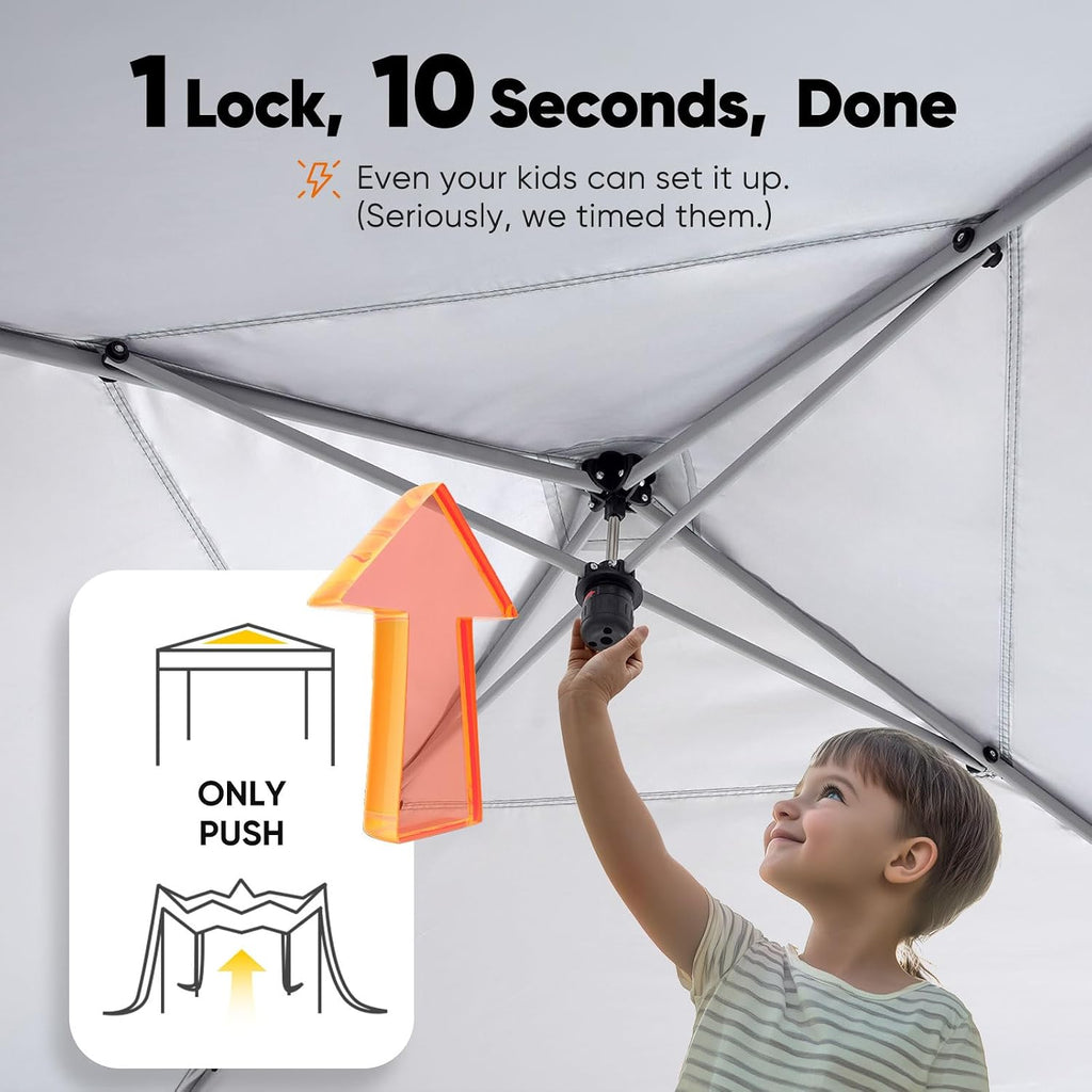 Quictent Privacy 10x10 Pop up Canopy Tent with Sidewalls and Roll-up Ventilated Windows, One Person Easy Setup, Outdoor Commercial Gazebo Shelter Enclosed Waterproof, Bonus 4 Sandbags
