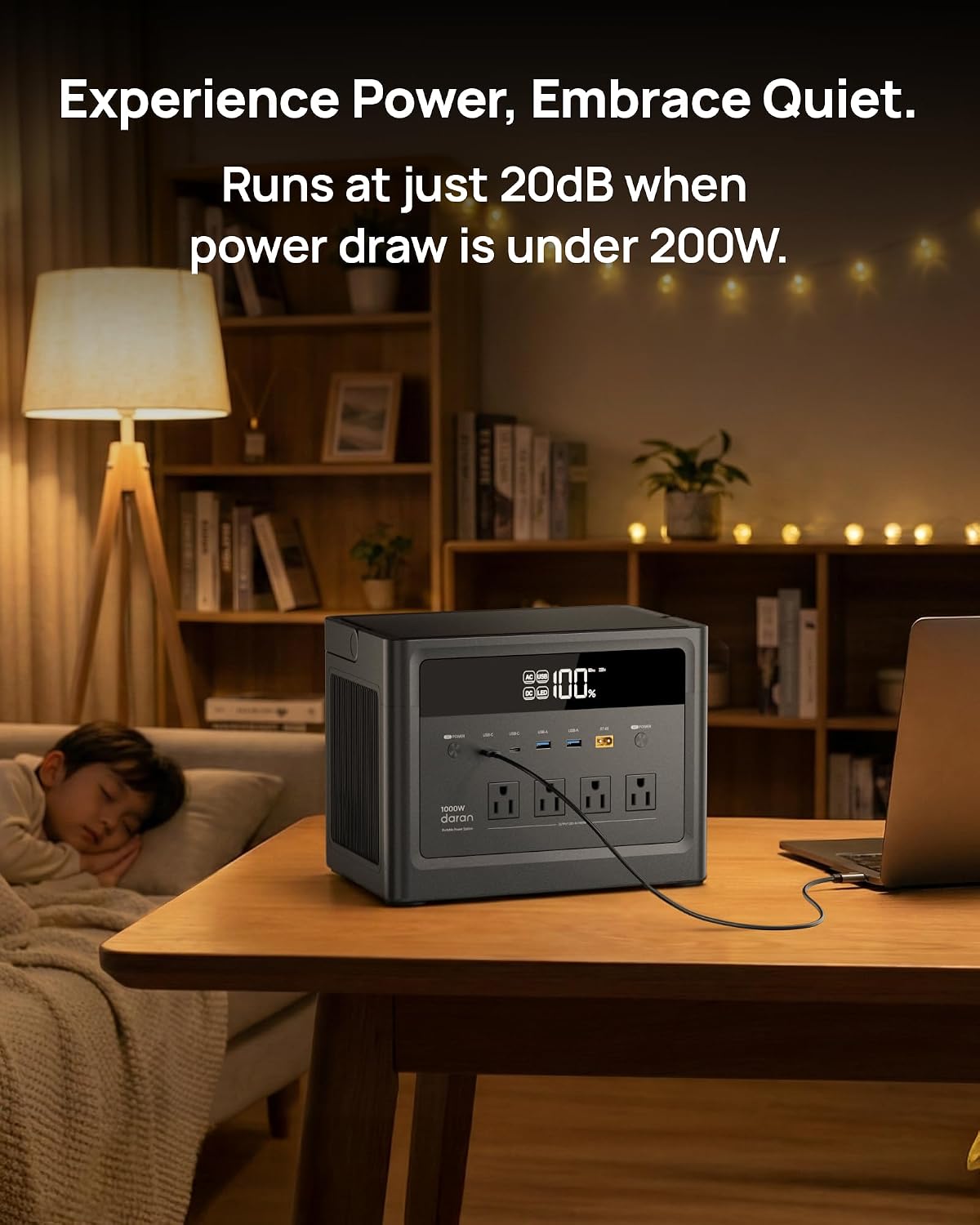 Portable Power Station 1000W (Surge 2000W), 576Wh LiFePO4 Battery Solar Generator, Power Bank AC Outlet with PD 100W Fast Charging USB-C Ports, Portable Charger for Home Use, Hurricane Emergency, RVs