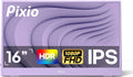 Pixio PX160 Wave Purple Portable Monitor 15.6 inch 60Hz FHD 1080p IPS Panel HDR Screen Cover Stand USB-C HDMI Laptop Screen Extender Portable Monitor for Laptop, PC, Console, Phone