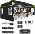 COBIZI 10x20 Pop Up Canopy Tent with 6 Sidewalls One Push Setup Outdoor Commercial Gazebo Waterproof UPF 50+ Party Tent with Carry Bag,Air Vent,Sandbag Tents for Parties,Wedding,Backyard,Black