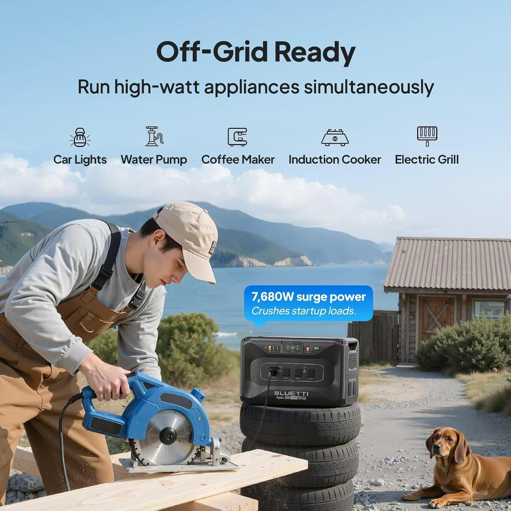 BLUETTI Apex 300 Solar Generator with 3 200W Solar Panels, 2764.8Wh LFP Battery Backup with 6 3840W AC Outlets (7680W Surge), 120V/240V Dual Voltage, Ideal for Camping and Off-Grid Living