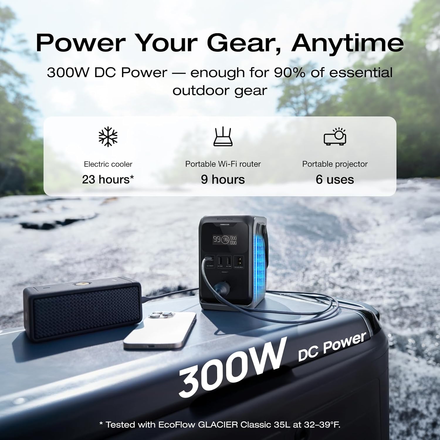 EF ECOFLOW TRAIL 300 DC Portable Power Station with Travel Bag, 288Wh LiFePO4 Power Bank, Solar Generator, for Camping, Travel, and Emergency Power