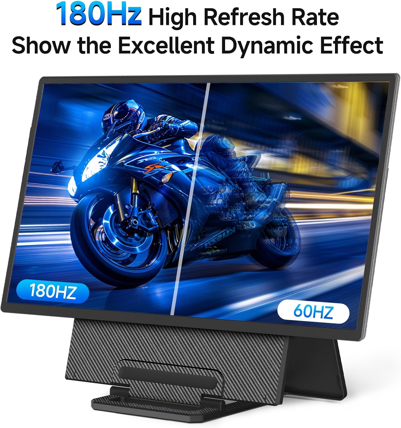 24' 2.5K 180Hz Portable Monitor - Laptop Screen Extender 112% sRGB Wide Color HDR HDMI USB C Travel External Display with Stand Gaming Monitor for Computer PC Phone Game Console