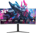 34' Curved Ultrawide Monitor with Speakers, 180Hz WQHD 3440x1440 1500R Wide Gaming Monitors, 4000:1 Contrast, 126% sRGB, HDR10, PIP/PBP, FreeSync, 1ms, Height/Swivel/Tilt Adjustable, HDMI x2, DP x2