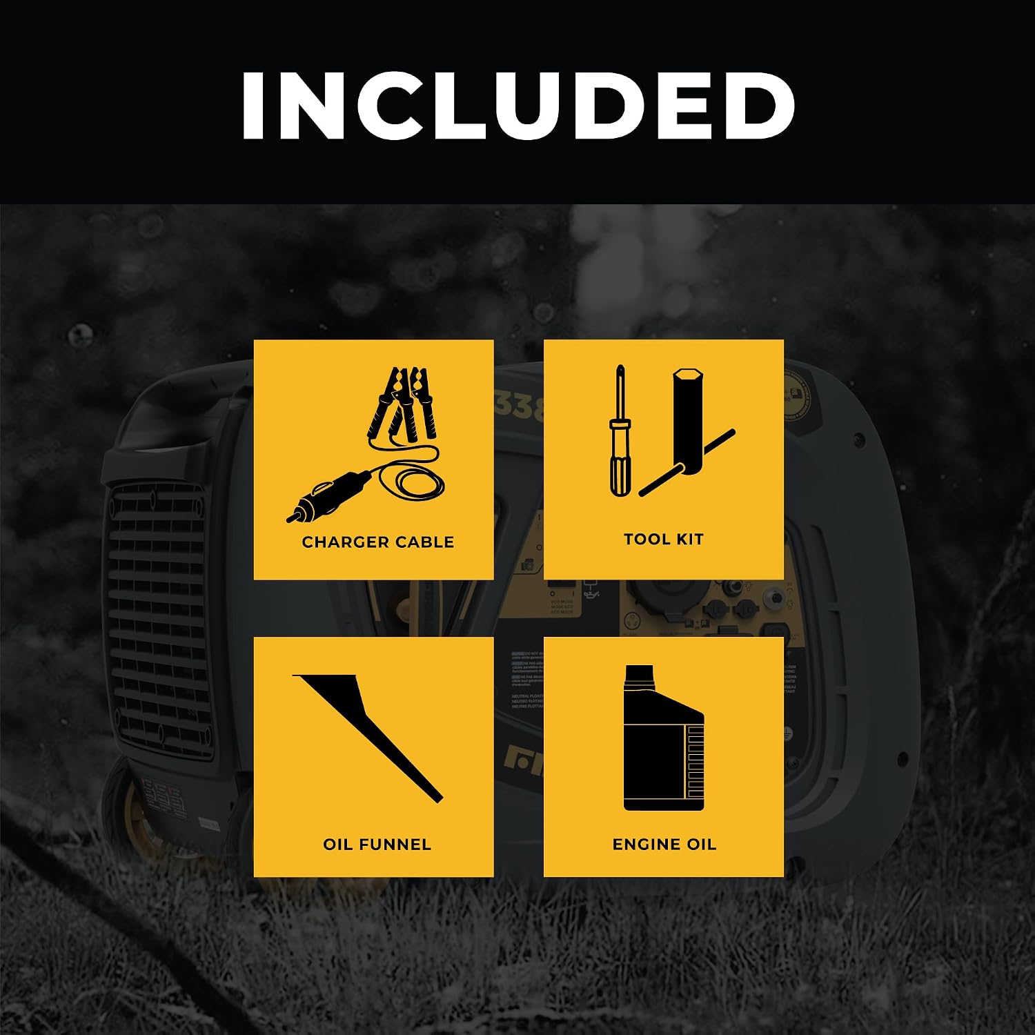 FIRMAN W03381 Gas Inverter Portable Generator 3650W Starting 3300W Running, Recoil Start, Quiet Clean Sine Wave Power, RV Ready 120V, Compact Design for Home, Backup, Camping, Tailgating, Outdoor