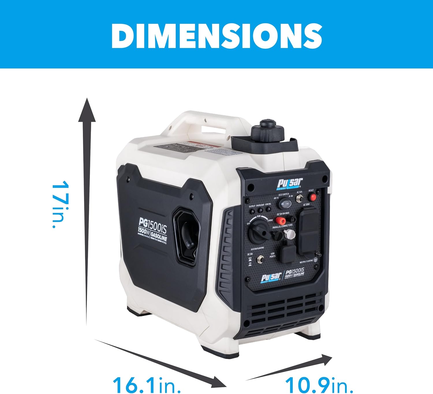 Pulsar 1,500W Quiet Portable Inverter Generator