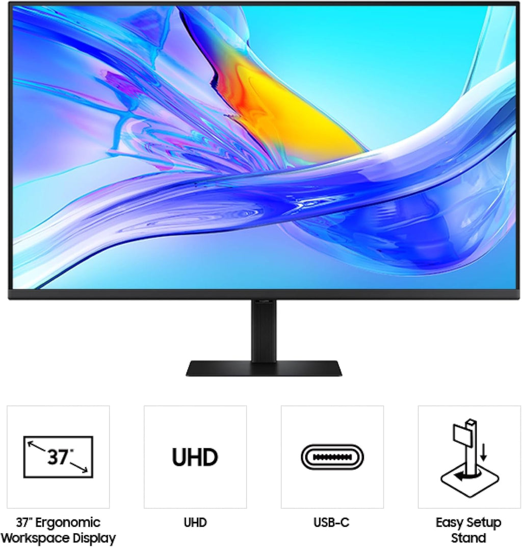 Samsung 37' ViewFinity S8 (S80UD) 4K UHD HDR10 High Resolution Monitor with USB-C and Ergonomic Design, Built-in KVM Switch, Intelligent Eye Care, LS37D800UANXZA, 2025