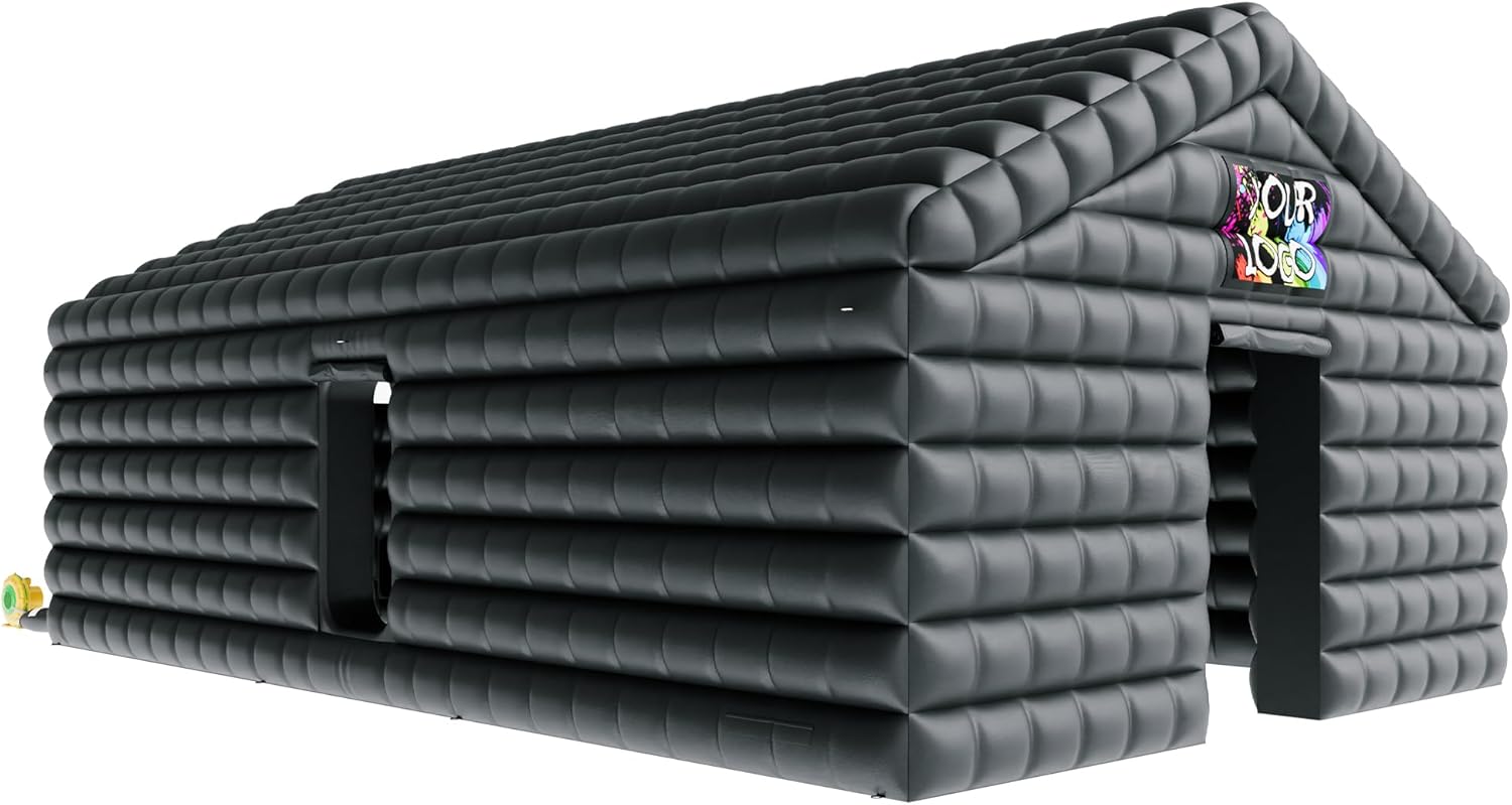 SPECRAFT 30x20x14 FT Large Inflatable Nightclub, Inflatable Tent for Parties with 2 Sides Escape Doors, Party Tent for Birthday Party/Outdoor Events, Black