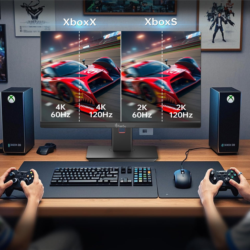 28 Inch 4K UHD 3840x2160 144Hz Gaming Computer Monitor,1ms IPS PC Screen,AMD FreeSync Premium,125% sRGB,95% DCI-P3,Monitor with Speaker,HDMI2.1,Height Adjustable,TS2700