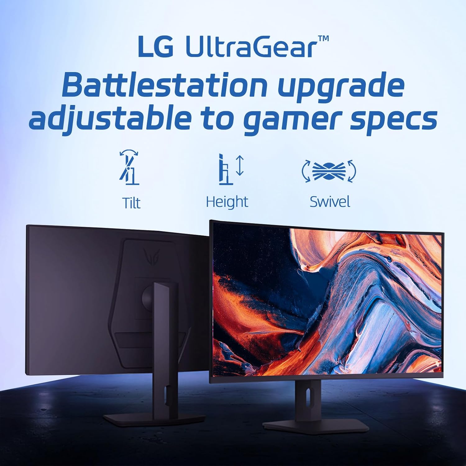 LG 32' Curved Monitor, QHD 1440p VA Panel, 180Hz, 1ms GtG, 1000R Deep Curvature, AMD FreeSync Compatible, HDR10, sRGB 99% Color, HDMI x2, DisplayPort x1, Height Tilt Swivel Adjustable Stand
