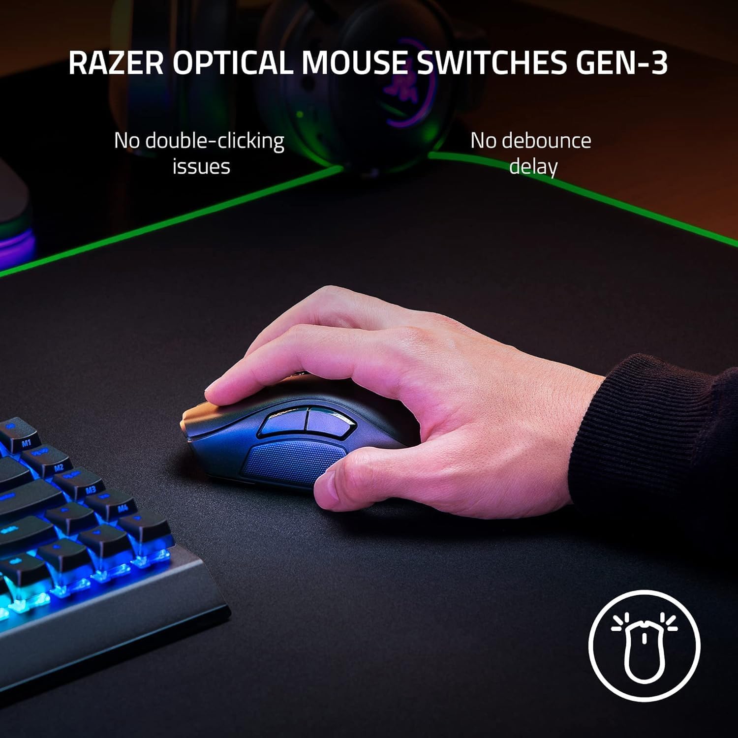 Razer Naga V2 Pro Mouse Right-Hand Rf Wireless + Bluetooth + USB, W128281627 (Rf Wireless + Bluetooth + USB Type-C Optical 30000 Dpi)