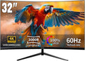ZZA 32' 4K Curved Gaming Monitor - UHD（3840 * 2160） 60Hz Computer Monitor, Immersive Gaming Experience with Refresh Rate, VA Panel, 3000R and Adptsync Premium | HDR10 | 100% sRGB | 3840x2160