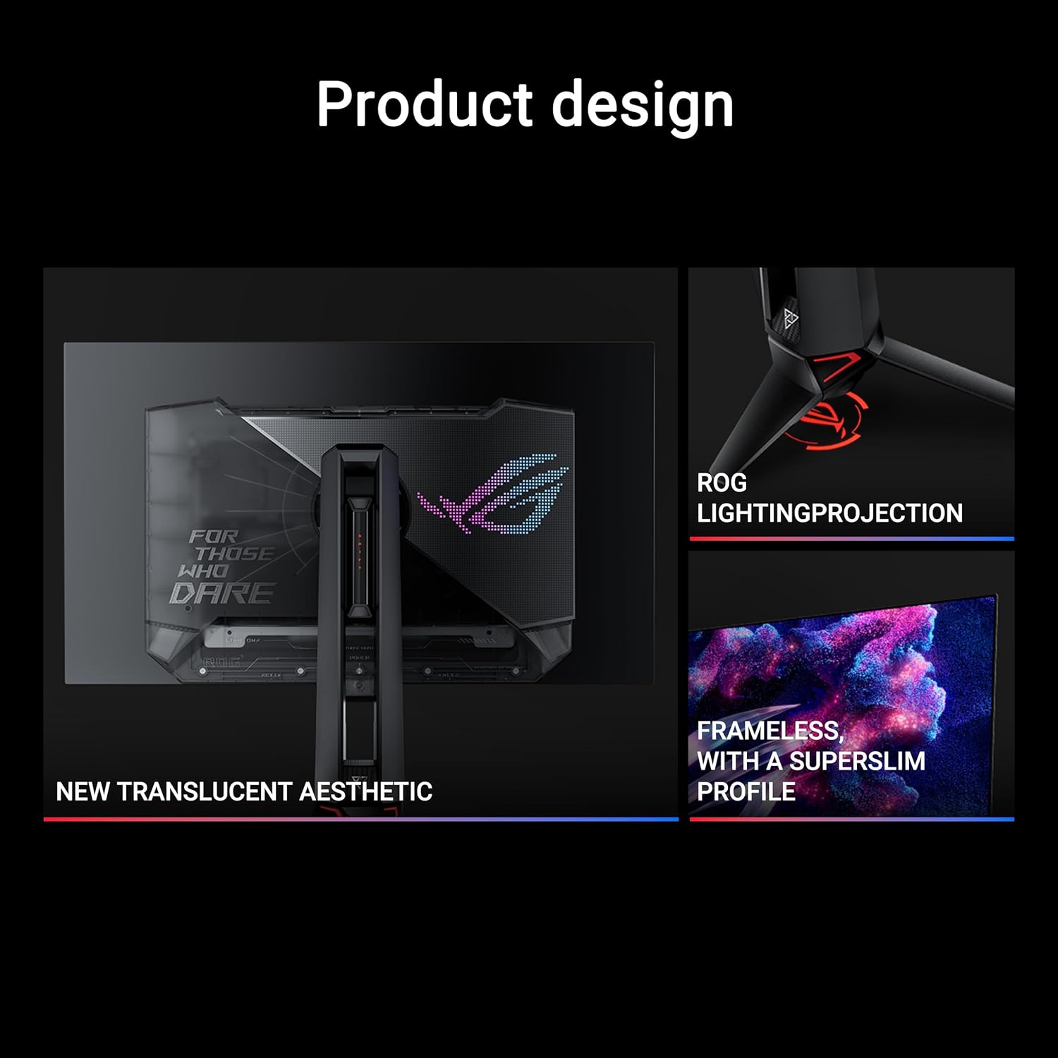 ASUS ROG Swift OLED 27' 1440P Gaming Monitor (PG27AQDP) - WOLED, QHD, 480Hz, 0.03ms, G-SYNC Compatible, Custom Heatsink, AI Assistant, DisplayHDR400 True Black, 99% DCI-P3, True 10-bit, DisplayWidget