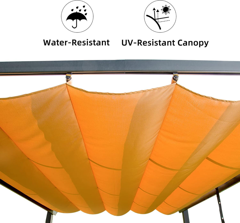 Domi 10x13ft Outdoor Retractable Pergola with Sun Shade Canopy, Pergolas and Gazebos Clearance, Patio Metal Canopy for Deck, Garden, Backyard