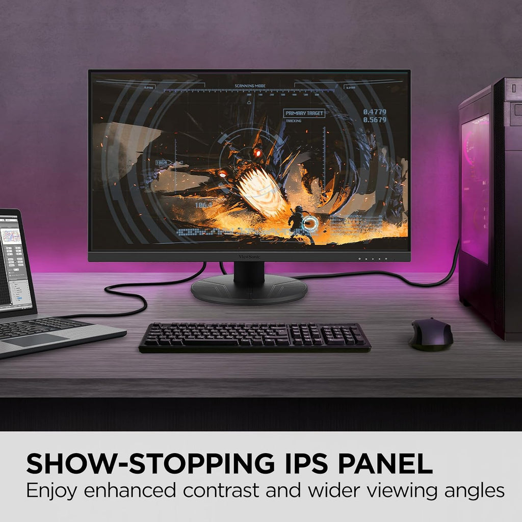 ViewSonic VX2716A 27 Inch 1080p Gaming Monitor, IPS Display with 120Hz and 1ms for Smooth Home Entertainment, DisplayPort, USB-C, and HDMI Inputs