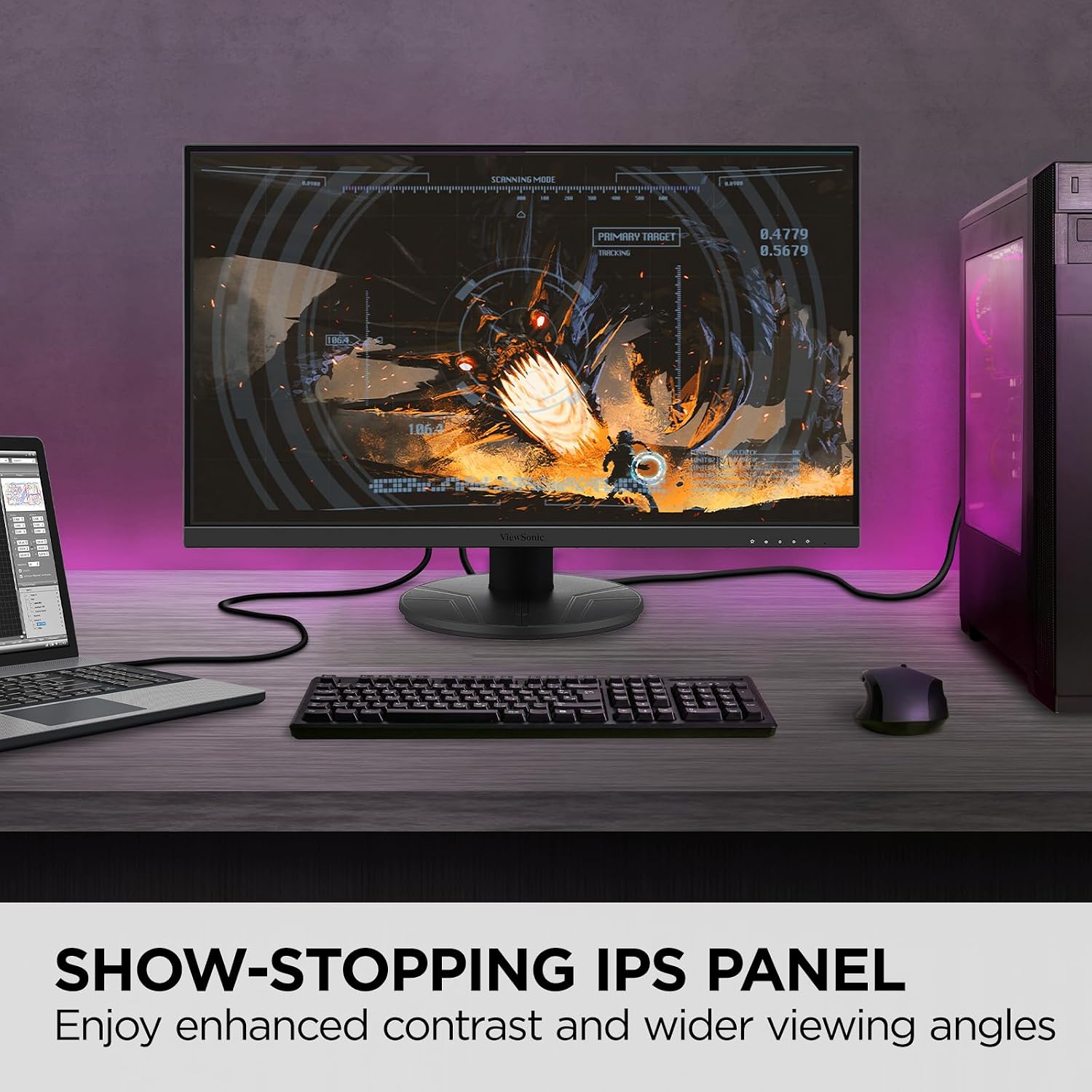 ViewSonic VX2716A 27 Inch 1080p Gaming Monitor, IPS Display with 120Hz and 1ms for Smooth Home Entertainment, DisplayPort, USB-C, and HDMI Inputs