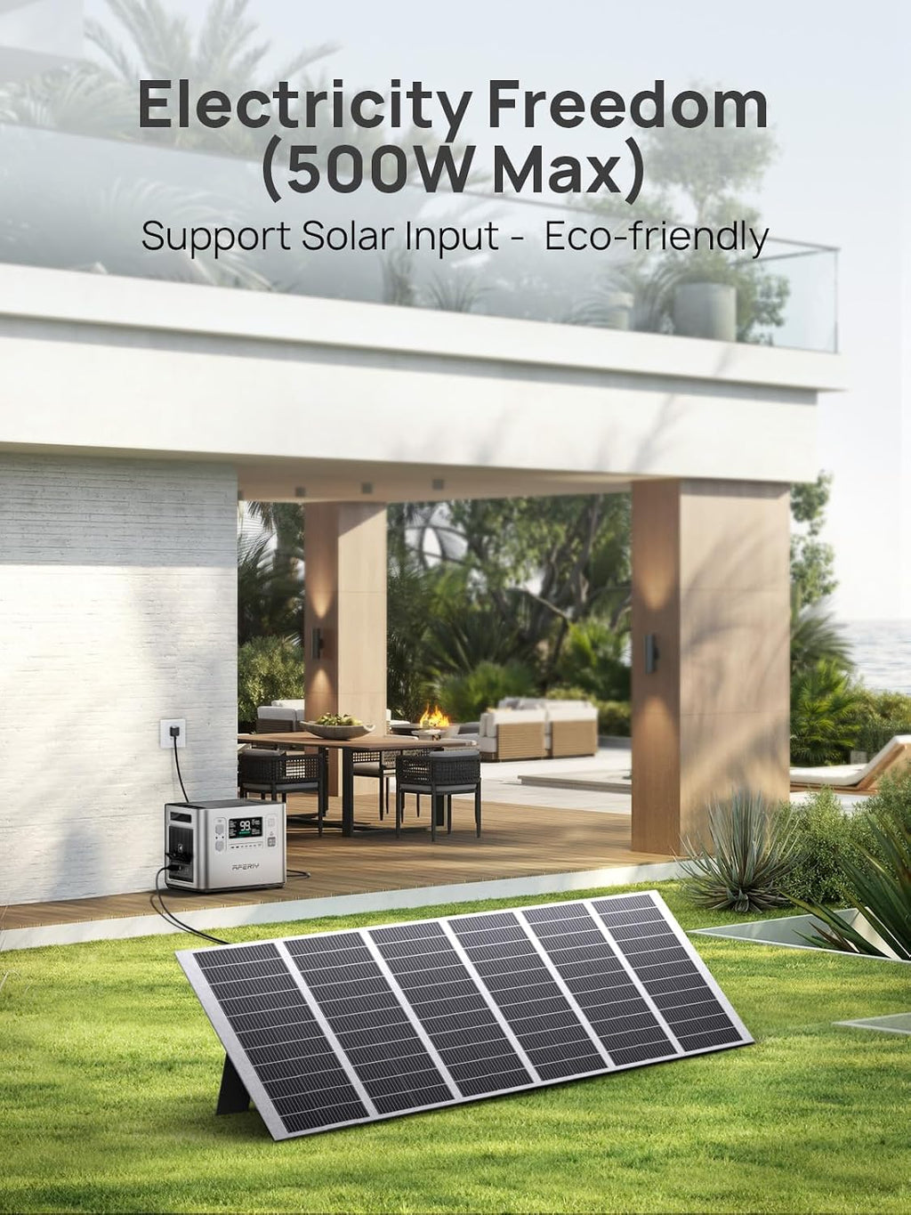AFERIY P210 2400W Portable Power Station with 200W Solar Panel, 2048Wh LiFePO4 Battery Backup with AC & Solar Charging, Quiet Generator for Home Use, Outdoor Camping, RV, Emergency Power Supply