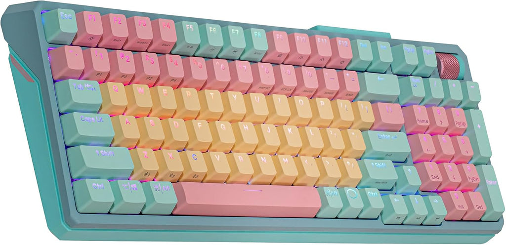 Cooler Master MK770 Macaron Wireless Mechanical RGB Gaming Keyboard, Kailh Box V2 Linear Red Switches, Gasket Structure, Hot-Swappable, Bluetooth|2.4GHz, Tactile 3-Way Dial, QWERTY (MK-770-MCKR1-US)