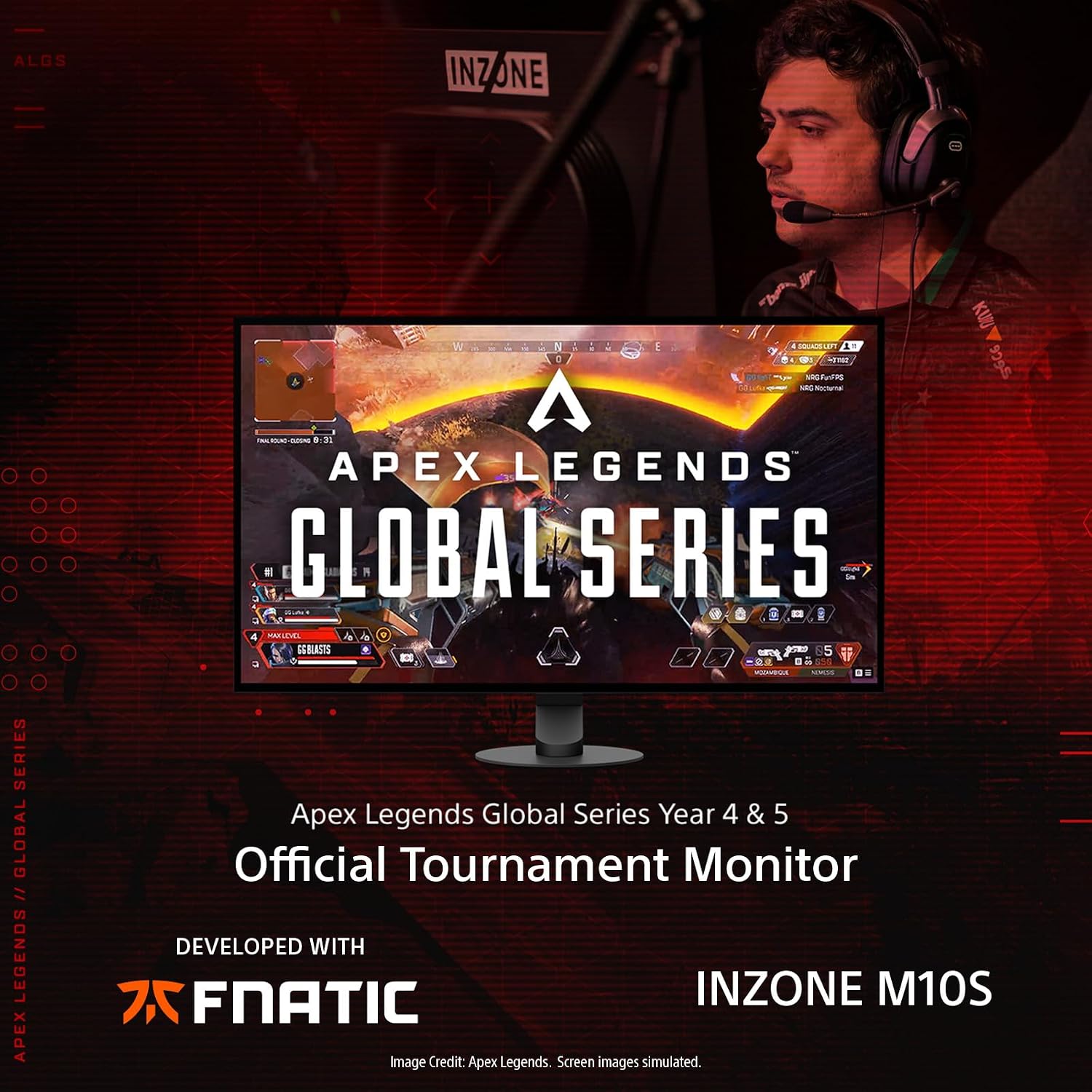 Sony INZONE M10S 27' OLED 1440p Gaming Monitor 480Hz 0.03ms, Low Profile Stand, Tournament Mode, Dual Screen Size (24.5'), G-SYNC Compatible, Anti-Glare, Custom Heatsink, 3-Year OLED Limited Warranty