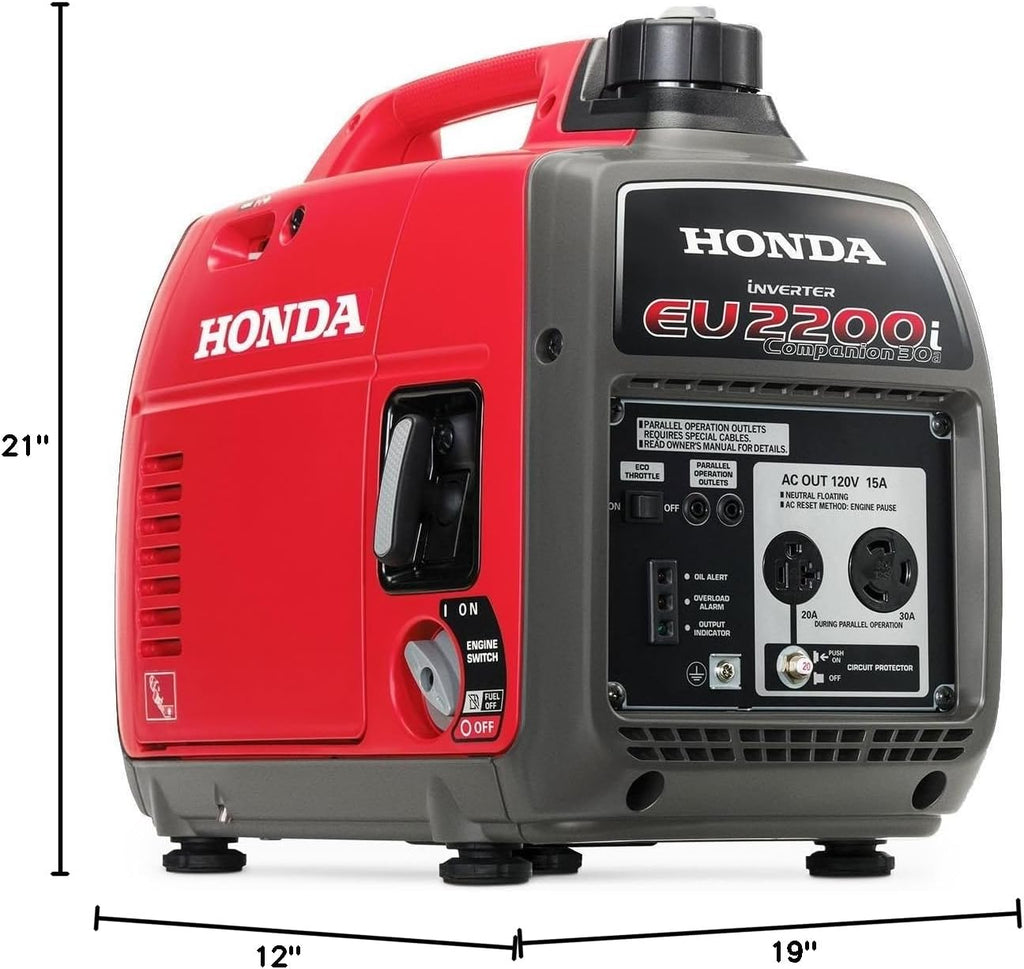 Honda EU2200ITAN1 2200-Watt 120-Volt Companion Super Quiet Portable Inverter Generator with CO-Minder - 49-State