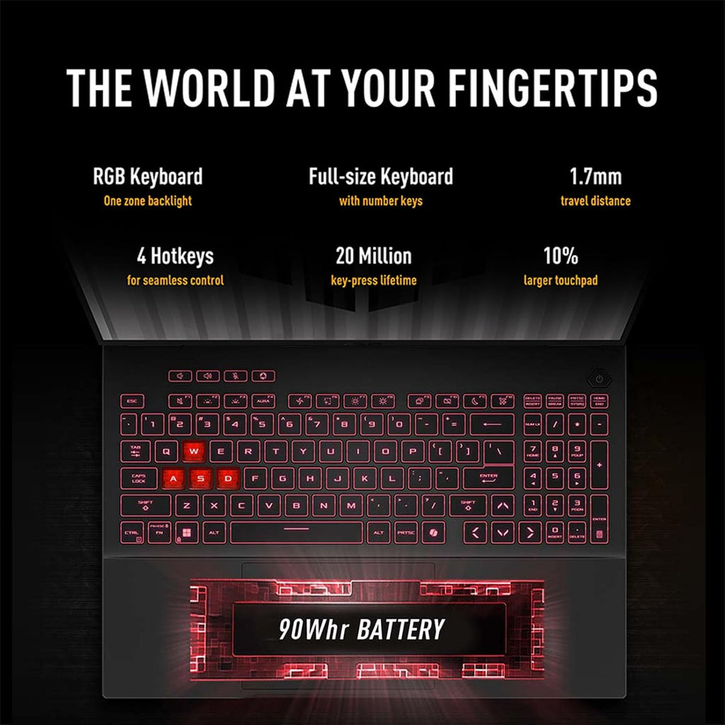 ASUS TUF Gaming Laptop A18 inch - AMD Ryzen 7 260 Beat i9-13905H - NVIDIA RTX 5060-18' WUXGA Display 144Hz - RGB Backlit Keyboard - USB Type-C - FHD Camera - HDMI Cable (64GB RAM| 2TB PCIe SSD)