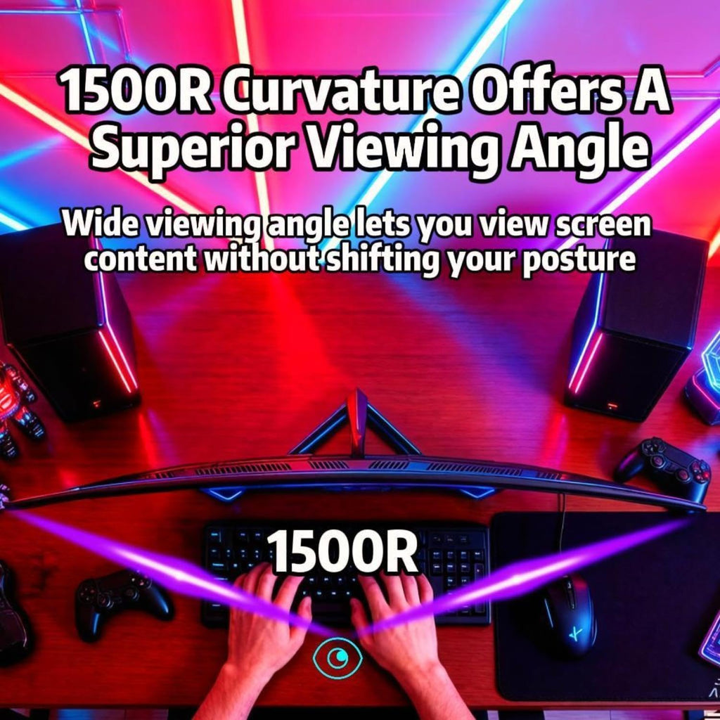 ZZA 32 Inch Curved Gaming Monitor 240Hz Curved Monitor Computer Monitor-HDMI DP USB Headphone Ports,1080p 1K FHD Ultra Slim Curved Screen with Wide Angle,High Refresh Rate Immersive PS5 Xbox PC Gaming