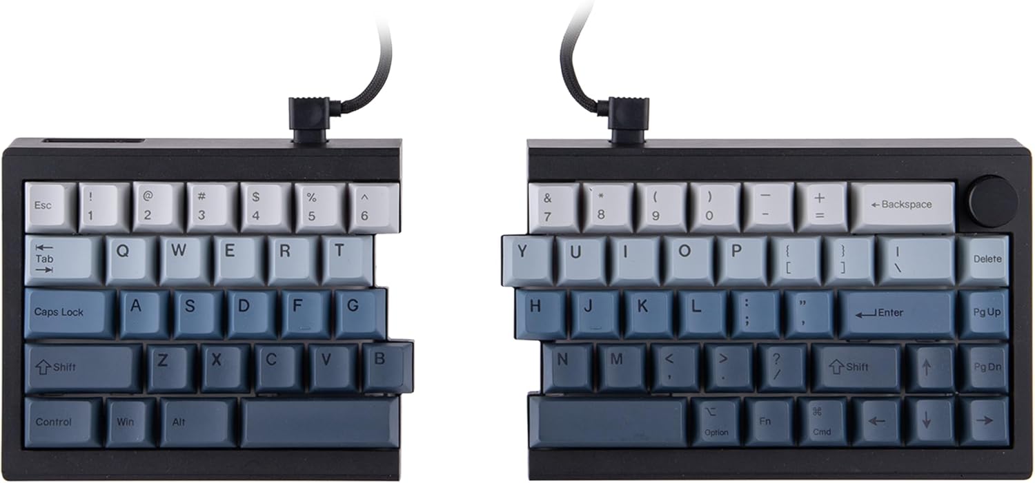 EPOMAKER Split65 QMK/VIA Programmable Keyboard, Wireless Mechanical Keyboard in 2.4Ghz/BT/Type-C, Ergonomic Gaming Keyboard in Split Layout with RGB Backlit (Wisteria Linear Switch)