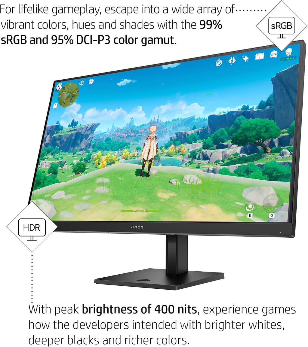 HP OMEN 32q QHD 165Hz Gaming Monitor, QHD Display (2560 x 1440), IPS Panel, 99% sRGB, 95% DCI-P3, 16:9, AMD FreeSync Premium Technology, 32q (2023)