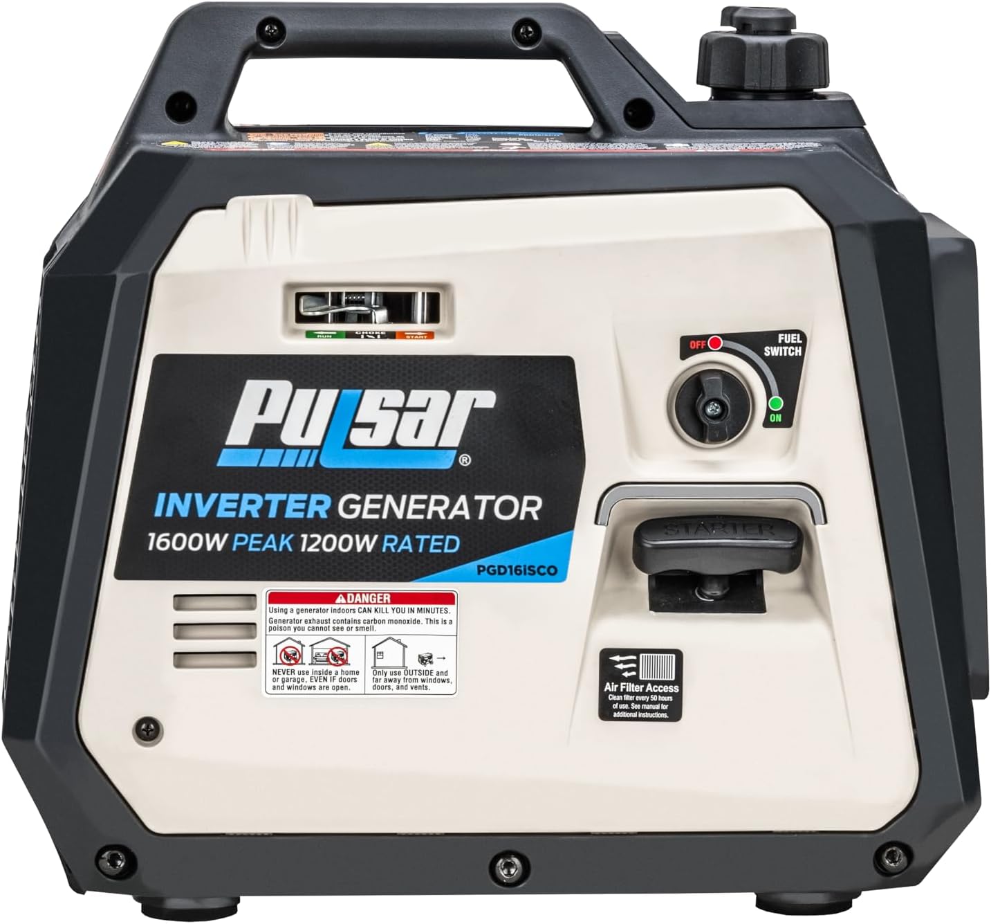 Pulsar PGD16ISCO Ultra Light Quiet 1600W Portable Gas Inverter Generator, CARB Compliant