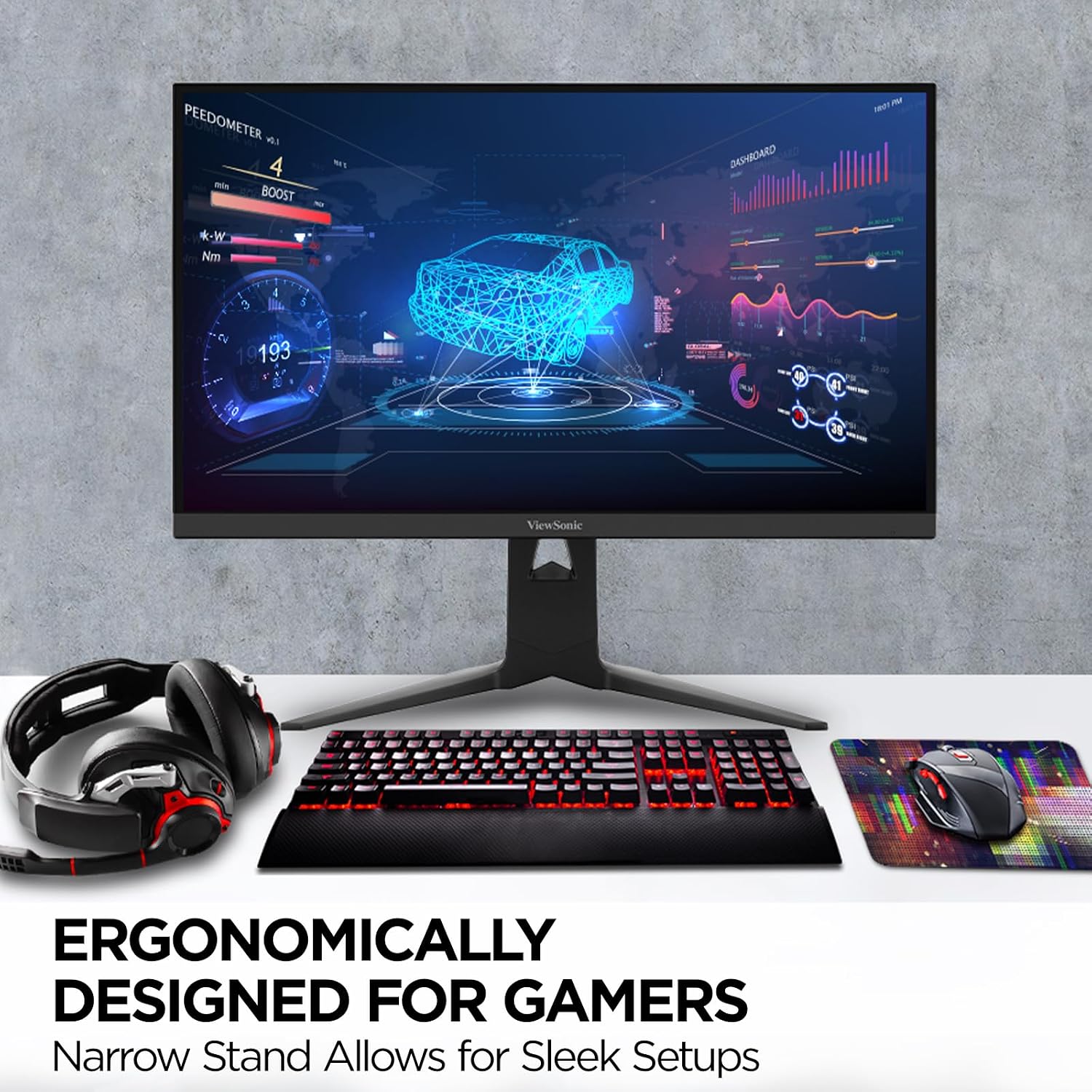 ViewSonic XG2736-2K 27 Inch 1440p Gaming Monitor, IPS with 240Hz and 0.5ms for Pro-Level Gameplay, FreeSync Premium and G-Sync Compatible, Advanced Ergonomics, 65W USB-C, HDMI, and DisplayPort Inputs