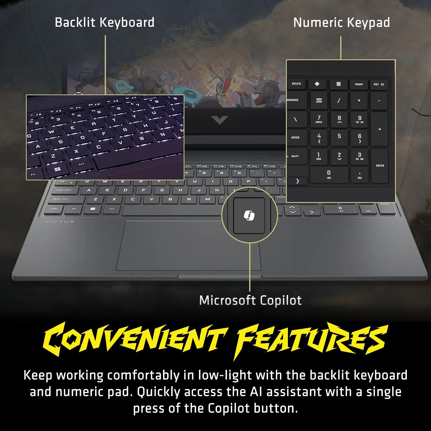 HP Victus 15.6' Gaming Laptop 144Hz 2025-2026 Business, AI Computer, Lifetime Office, Ryzen 7 7445HS, NVIDIA RTX 4050, 16GB RAM, 1TB Storage (512GB SSD+500GB Ext), Backlit KB, MarxsolAddon, Win 11 Pro