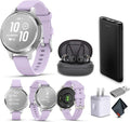 Garmin Lily 2 Active Small and Stylish Smartwatch Up to 9 Days Battery Life Built-in GPS Hidden Display Patterned Lens Purple Jasmin 010-02891-01 Fitness Smart Watch Bundle for Women