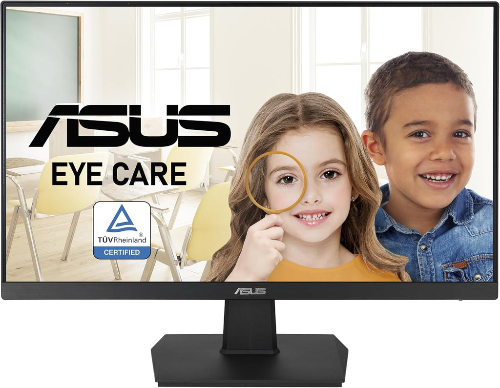 ASUS 24 Inch Desktop Monitor - 75Hz, Full HD (1920x1080), IPS, Frameless, Adaptive-Sync, Eye Care, HDMI, D-Sub DVI-D - VA24EHE