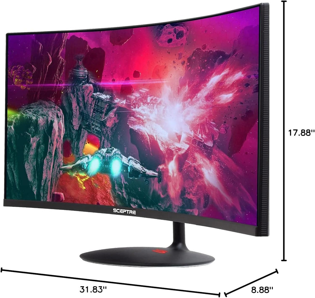 Sceptre 34-inch Curved UltraWide 21: 9 Creative LED Monitor 2560x1080 Frameless HDMI DisplayPort Up to 100Hz, Machine Black 2020 (C345W-2560UN)