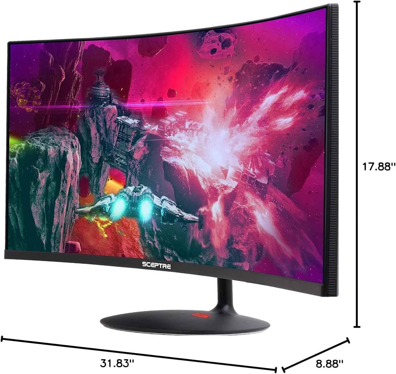 Sceptre 34-inch Curved UltraWide 21: 9 Creative LED Monitor 2560x1080 Frameless HDMI DisplayPort Up to 100Hz, Machine Black 2020 (C345W-2560UN)