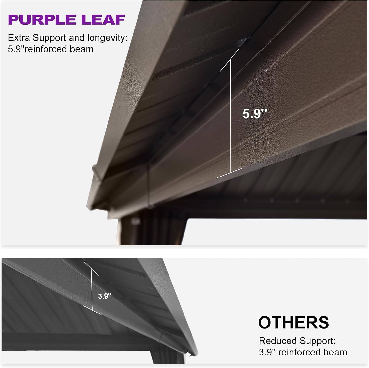 PURPLE LEAF 8' X 12' Outdoor Hardtop Gazebo Metal Frame Galvanized Steel Double Roof with Curtains and Nettings for Patio Desk Backyard Bronze