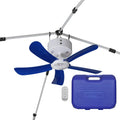CB305 Large 31' Rechargeable Ceiling Fan for Canopies, Gazebos, Pergolas, Workshops & More. 6-Hour Run Time, Portable with Travel Case, Remote Control (Royal Bl)