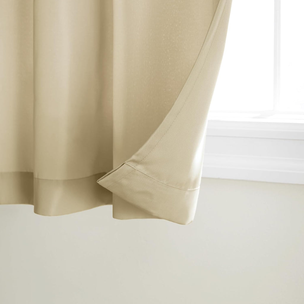 TOWN & COUNTRY BASICS Outdoor Curtain Natural Solid Heavyweight | 54'W x 108'L | Light Filtering | Grommet Top | Water Repellent | Pack of 12