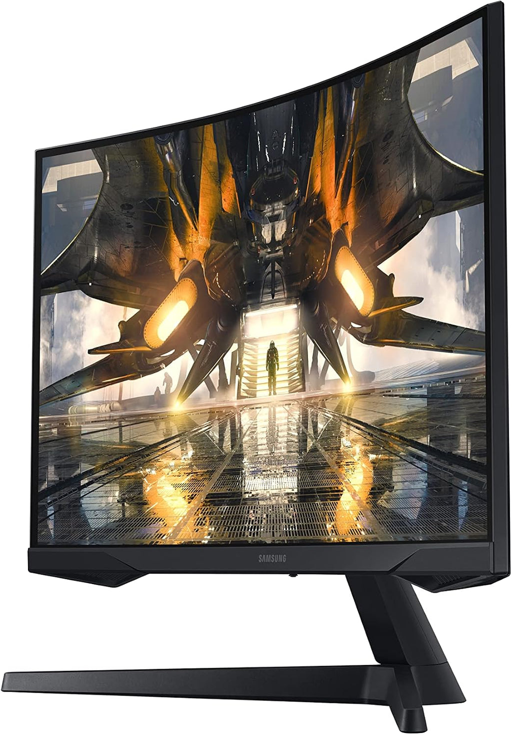 SAMSUNG 27' Odyssey G55A QHD 165Hz 1ms FreeSync Curved Gaming Monitor with HDR 10, Futuristic Design for Any Desktop (LS27AG550ENXZA)