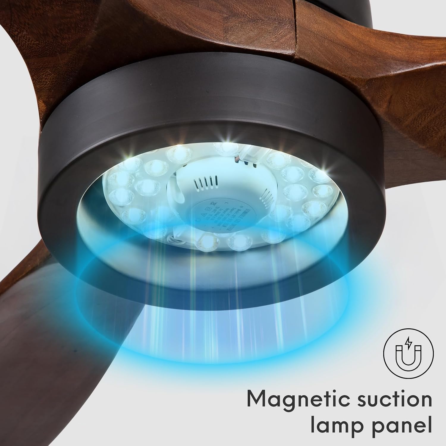 EKIZNSN 42' Waterproof Outdoor Ceiling Fan for Gazebo with Hook - Damp Rated Hanging Fan with Light