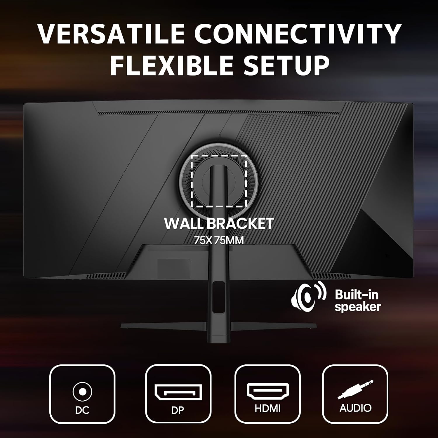 CRUA 34' Curved Gaming Monitor, 240Hz WQHD 3440x1440, UltraWide 21:9, 1500R VA, 120% sRGB, FreeSync, Built-in Speakers, Ideal for Gaming, Streaming, and Office Use, Wall Mountable Installs-Black