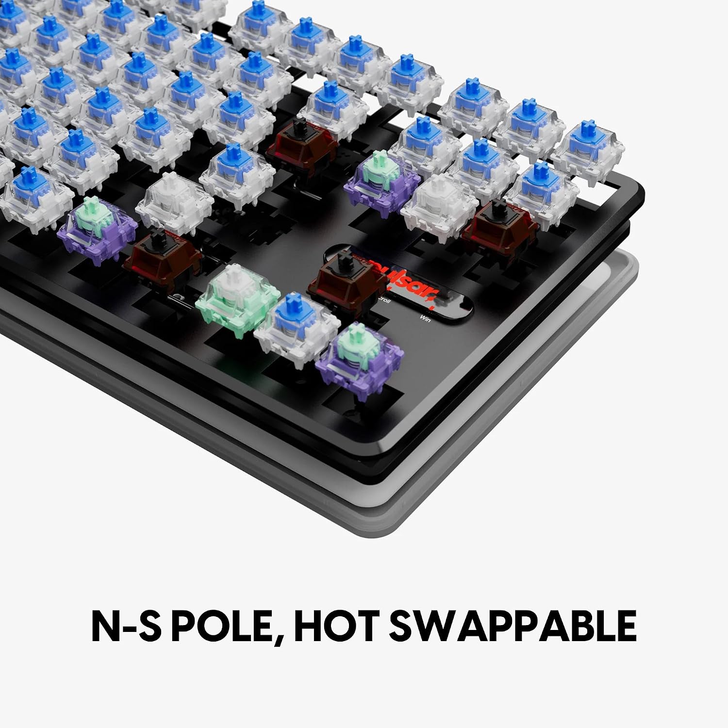 Pulsar PCMK 2 HE TKL Hall Effect Magnetic Gaming Keyboard, Rapid Trigger, Adjustable Actuation Magnetic Switch, 8k Polling, Ultra-Low Latency, RGB Lighting, Hot-Swap, Double Shot PBT Keycaps (Black)