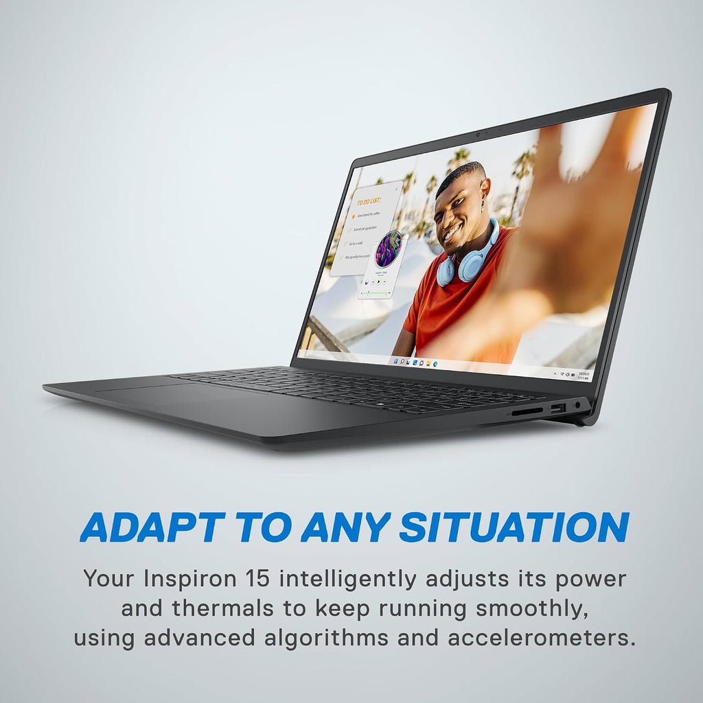 Dell Inspiron 15 3535 Laptop - 15.6-inch FHD (1920 x 1080) Display, AMD Ryzen 5 7520U Processor, 8GB DDR4 RAM, 512GB SSD, AMD Radeon Graphics, Windows 11 Home, 6-Months Migrate - Carbon Black