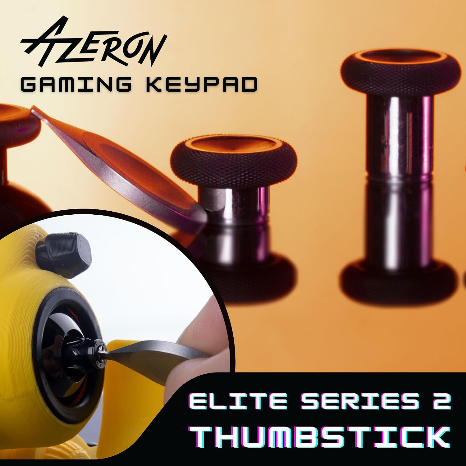 AZERON Cyborg ll Keypad – Programmable One Handed Gaming Keyboard for PC, Hall Effect Elite Joystick and 30 Programmable Keys, 3D Printed Keypad for Righties (Blue Raspberry, Cyborg ll Elite Bundle)